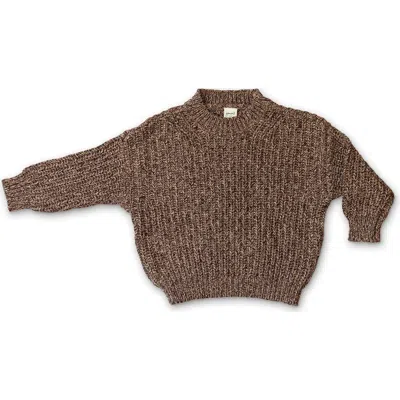 Goumikids Goumi Organic Cotton Chunky Knit Sweater In Brown