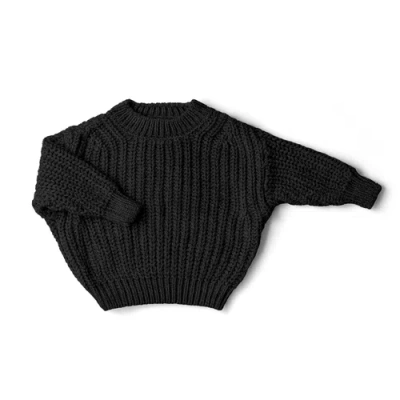 Goumikids Goumi Toddler Organic Chunky Knit Sweater In Black