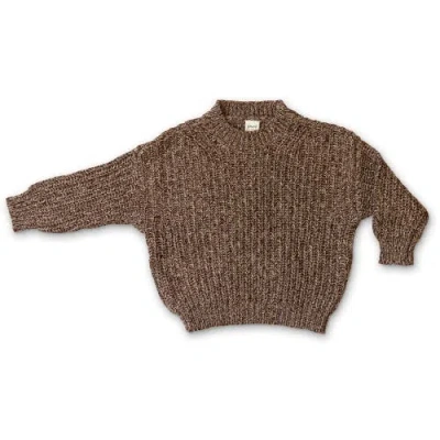 Goumikids Goumi Toddler Organic Chunky Knit Sweater In Brown