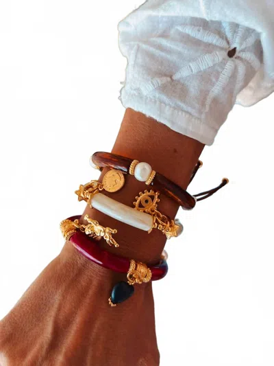 Goupi Women's Tartaruga & Charm Bracelets In Beige In Gold