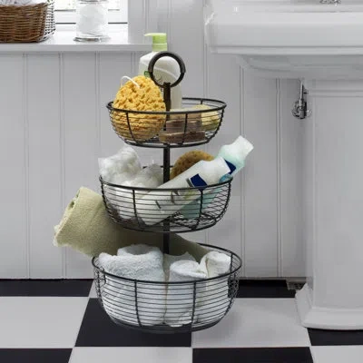 Gourmet Basics By Mikasa 3 Tier Wire Basket In Black