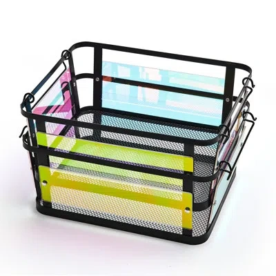 Gourmet Basics By Mikasa Ava Stacking Iron And Acrylic Basket In Black;clear