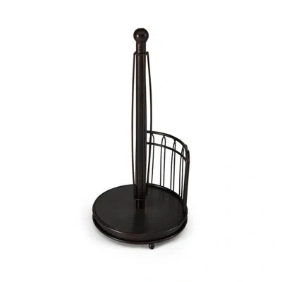 Gourmet Basics By Mikasa French Countryside Paper Towel Holder, 14-inch, Black In Black;black