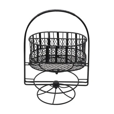 Gourmet Basics By Mikasa Gourmet Basics Band Stripe Picnic Buffet Storage Caddy In Black