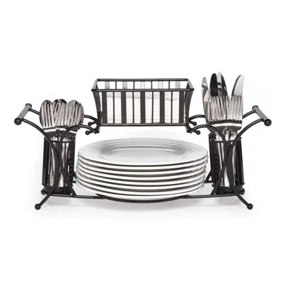 Gourmet Basics By Mikasa Hostess Buffet Caddy In Antique Black