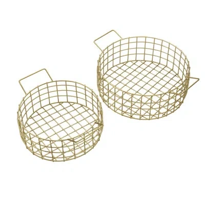 Gourmet Basics By Mikasa Kendall 2-piece Fruit Basket Set In Gold