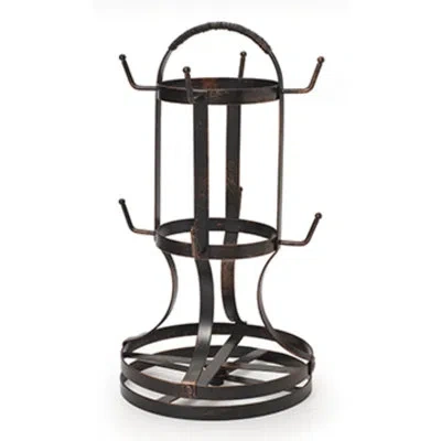 Gourmet Basics By Mikasa Metal Rotating 8-cup Mug Tree, Antique Black