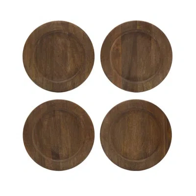 Gourmet Basics By Mikasa Mikasa Gourmet Basics Round Charger Plates, Set Of 4 In Brown