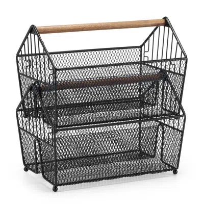 Gourmet Basics By Mikasa Porto Stacking Basket In Black;brown