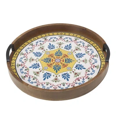 Gourmet Basics By Mikasa Vella Lazy Susan Serving Tray, 16-inch In Brown