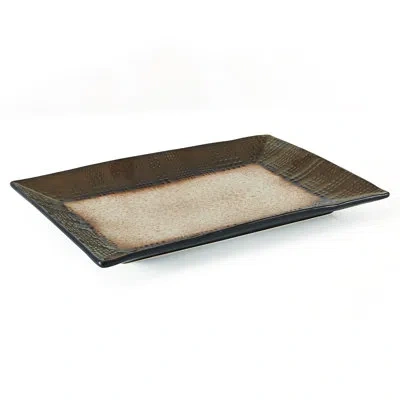 Gourmet Basics By Mikasa Verona Cream Rectangular Platter, 13.75 Inch In Brown