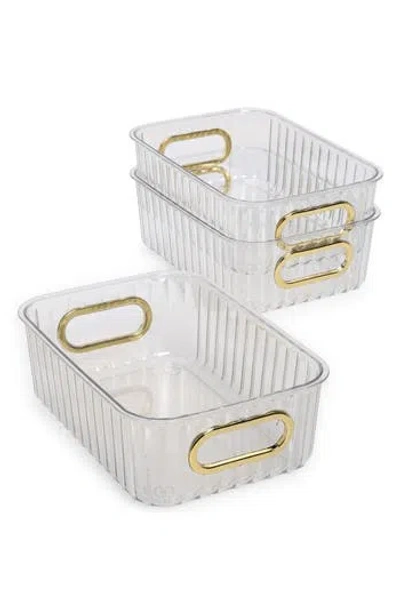 Gourmet Home Products Small 3-pack Fluted Storage Bins In Black