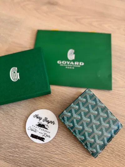 Pre-owned Goyard 100% Authentic Brand W/ Box And Dustbag  Victoire Bifold Wallet Green
