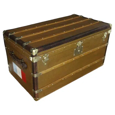Pre-owned Goyard 1920s  Steamer Trunk, Brown Canvas & Leather, French Antique