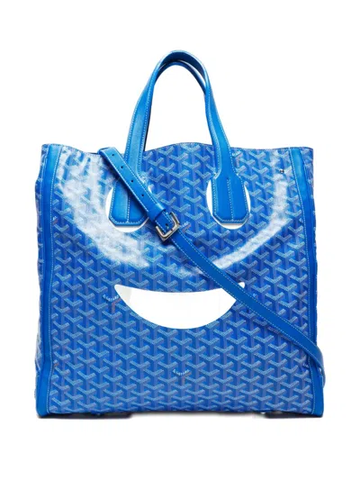 Pre-owned Goyard 2000-2020s Voltaire Tote Bag In Blue