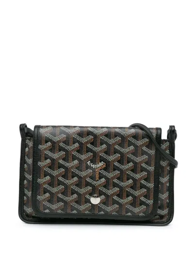 Pre-owned Goyard 2000-2024 Ine Plumet Pocket Wallet Crossbody Bag In Black