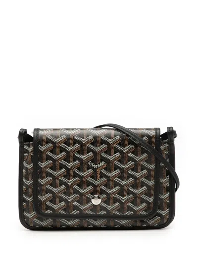 Pre-owned Goyard 2000-2026 Ine Plumet Pocket Wallet Crossbody Bag In Black