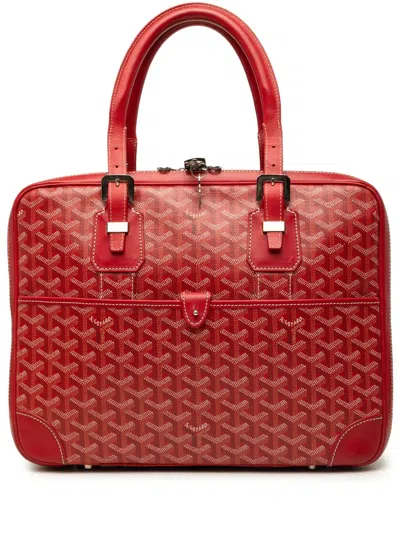 Pre-owned Goyard 2000-2026 Ine Ambassade Pm Business Bag In Red