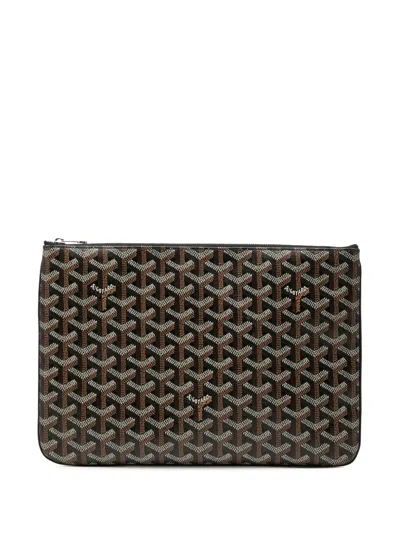 Pre-owned Goyard 2000-2026 Ine Senat Mm Clutch Bag In Black