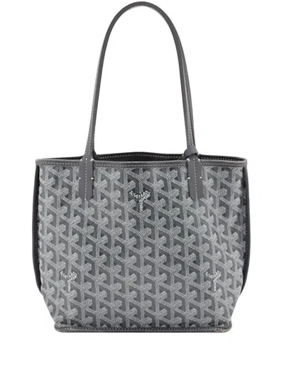 Pre-owned Goyard 2000-2026 Mini Ine Reversible Anjou Tote Bag In Grey