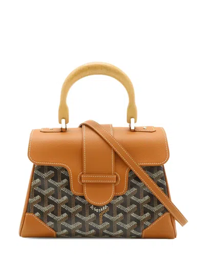 Pre-owned Goyard 2000-2026 Mini Ine Saigon Souple Satchel In Brown