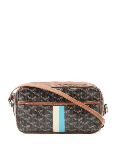 Pre-owned Goyard 2000s Cup Vert Pm Shoulder Bag Coated Canvas Leather Black Brown