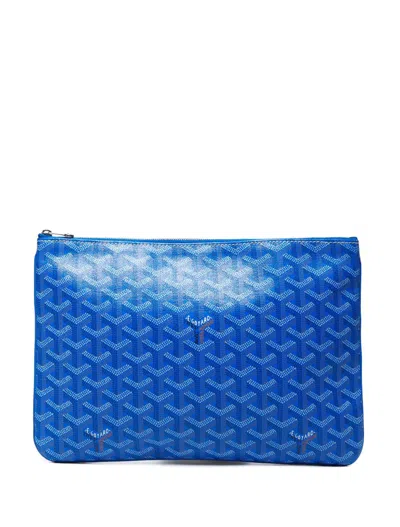 Pre-owned Goyard 2000s Sénat Mm Clutch Bag In 蓝色