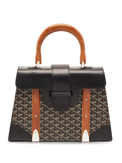Pre-owned Goyard 2007 Mm Saigon Tote Bag In Black