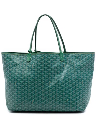 Pre-owned Goyard 2009 Ine Saint Louis Gm Tote Bag In Green
