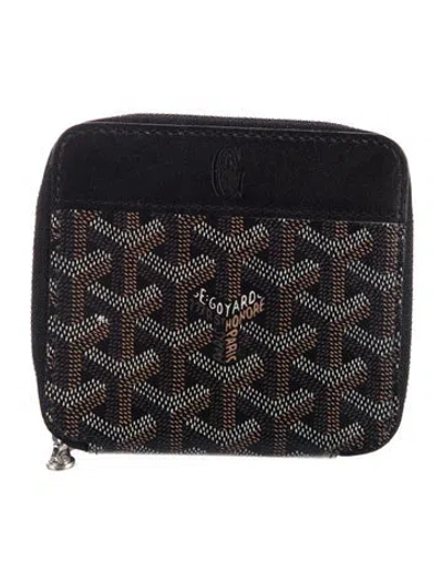 Pre-owned Goyard 2009 Printed Compact Wallet In Black