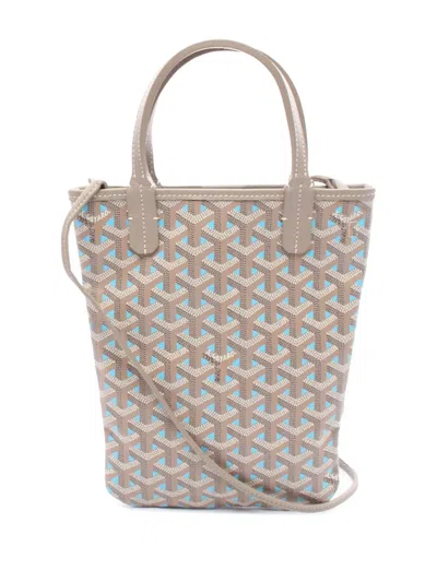 Pre-owned Goyard 2010-2025 Ine Poitiers Claire Voie Satchel In Blue