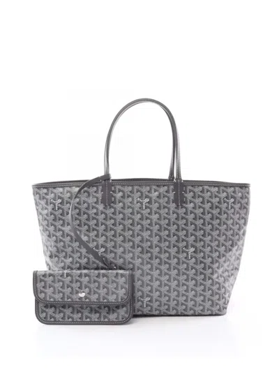 Pre-owned Goyard 2010-2025 Ine Saint Louis Pm Tote Bag In Gray