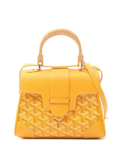 Pre-owned Goyard 2010-2025 Mini Ine Saigon Souple Satchel In Yellow