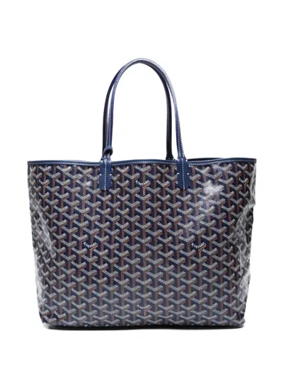 Pre-owned Goyard 2010-2025 Saint Louis Gm Tote Bag In Blue