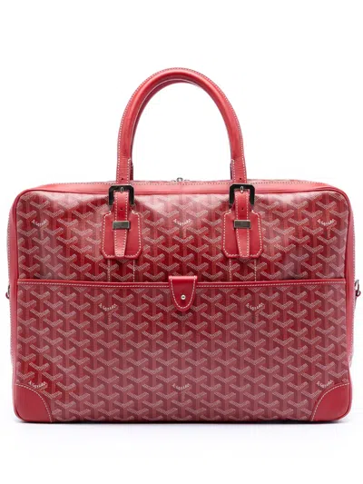 Pre-owned Goyard 2010-2026 Ine Ambassade Mm Business Bag In Red