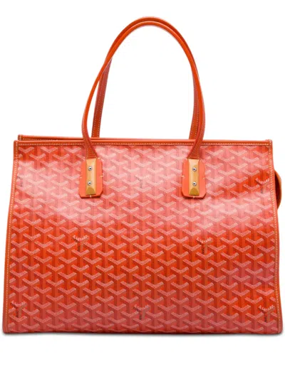 Pre-owned Goyard 2010 Ine Marquises Tote Bag In Orange