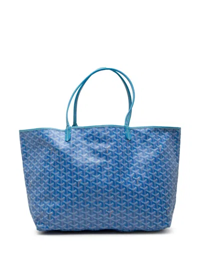 Pre-owned Goyard 2010 Ine Saint Louis Gm Tote Bag In Blue