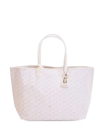 Pre-owned Goyard 2010 Ine Saint Louis Pm Tote Bag In White