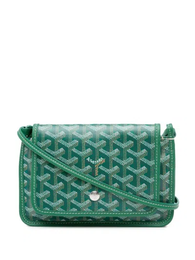 Pre-owned Goyard 2010-present Ine Plumet Pocket Wallet Crossbody Bag In Green