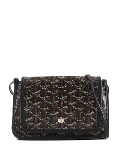 Pre-owned Goyard 2010-2026 Ine Plumet Pocket Wallet Crossbody Bag In Black