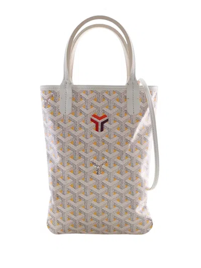 Pre-owned Goyard 2010-2026 Ine Poitiers Claire Voie Satchel In White