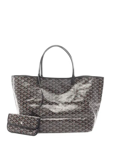Pre-owned Goyard 2010-2026 Ine Saint Louis Gm Tote Bag In Black