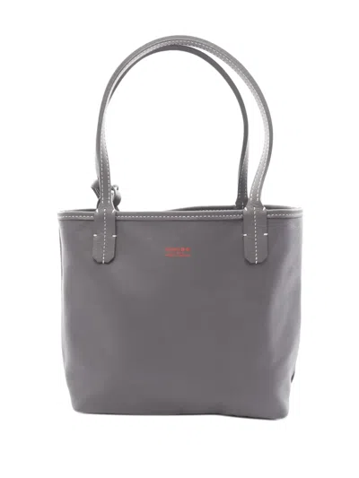 Pre-owned Goyard 2010-2026 Mini Ine Reversible Anjou Tote Bag In Grey