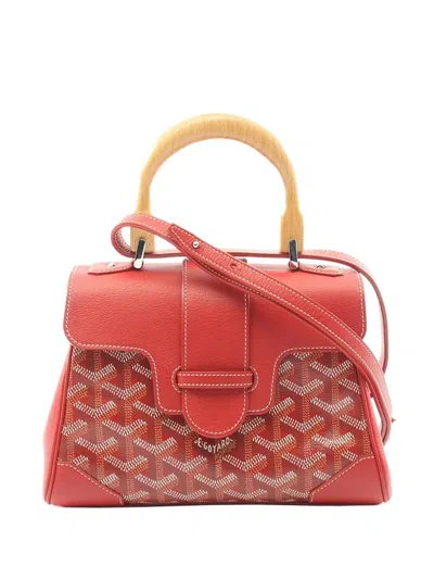 Pre-owned Goyard 2010-2026 Mini Ine Saigon Souple Satchel In Red