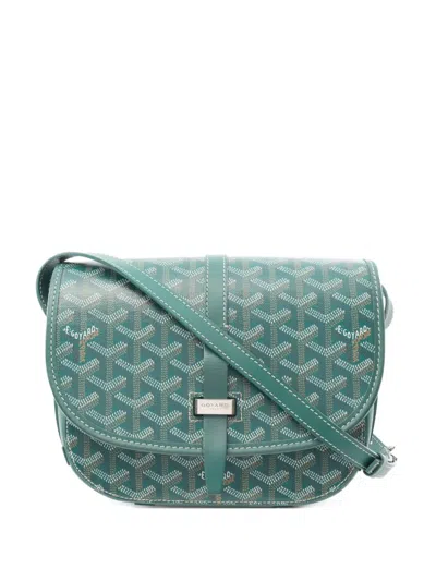 Pre-owned Goyard 2010s Belvedere Pm Canvas Cross Body Bag In Green