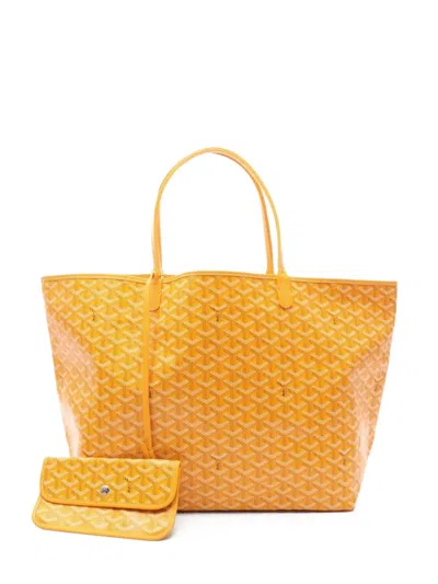 Pre-owned Goyard 2010s Chevron-pattern Saint Louis Tote Bag In Yellow