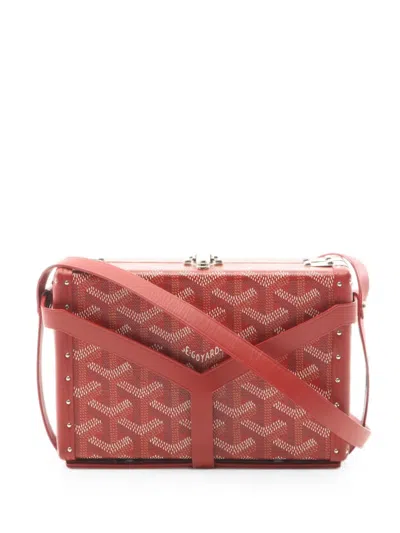 Pre-owned Goyard 2010s Minaudière Trunk Shoulder Bag In Red