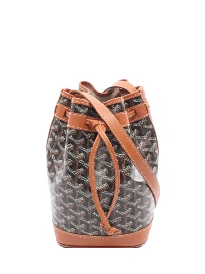 Pre-owned Goyard 2010s Petit Flo Coated-canvas Shoulder Bag In Black