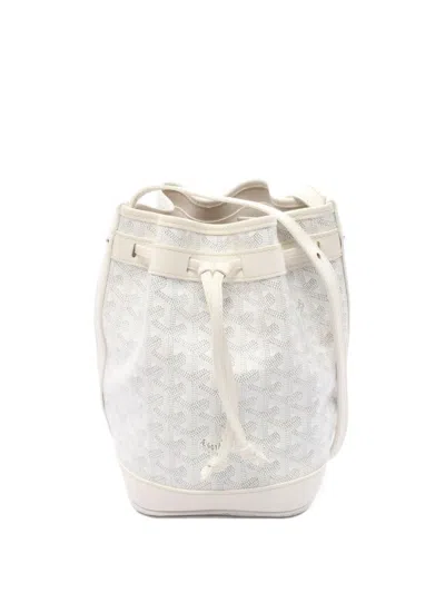 Pre-owned Goyard 2010s Petit Flot Canvas Bucket Bag In White
