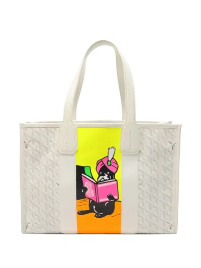 Pre-owned Goyard 2010s Pm Villette Tote Bag In White